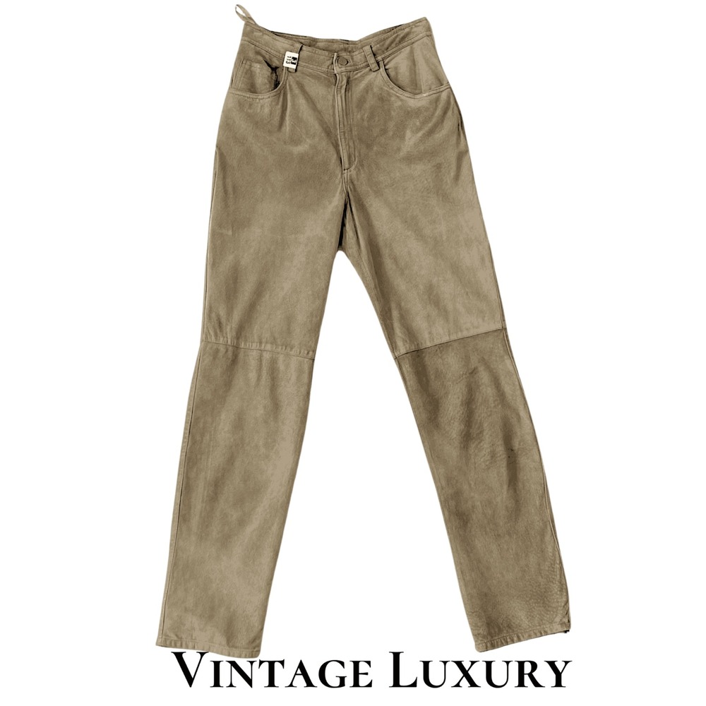 Women's Vintage Ralph Lauren 100% Tan Suede Pants – Size 6